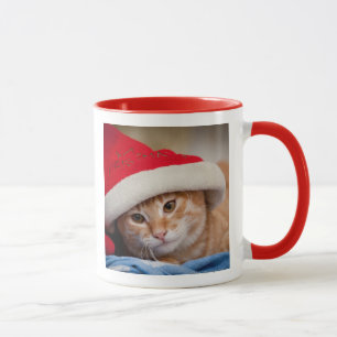 Little Kitten in Red kerstPet Mok