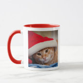 Little Kitten in Red kerstPet Mok (Links)