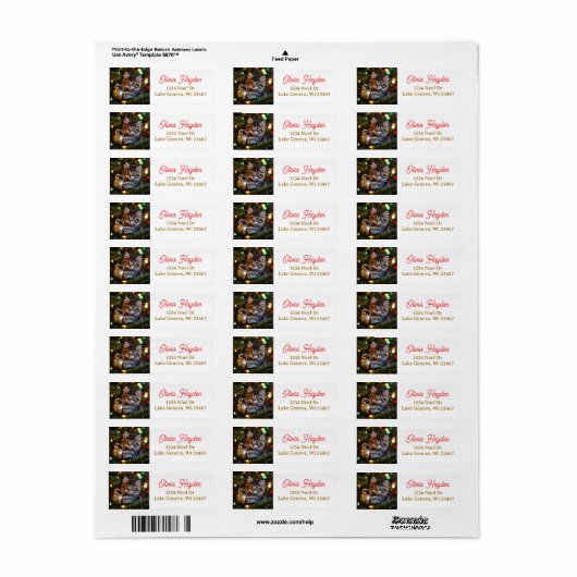 Little Kitten on Christmas Tree Etiket (Full Sheet)