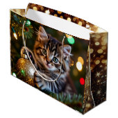 Little Kitten on Christmas Tree Groot Cadeauzakje (Achterkant Gekanteld)