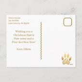 Little Kitten on Christmas Tree Personalized Feestdagenkaart (Achterkant)