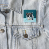Little Kitten Vierkante Button 5,1 Cm (In situ)