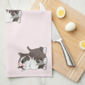 Little Kittens Kitchen Towel Pink Theedoek (Quarter Fold)