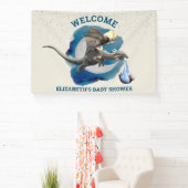 Little Knight Dragon Silver Star Baby shower Spandoek (Insitu)