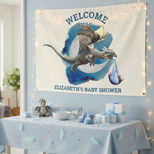 Little Knight Dragon Silver Star Baby shower Spandoek