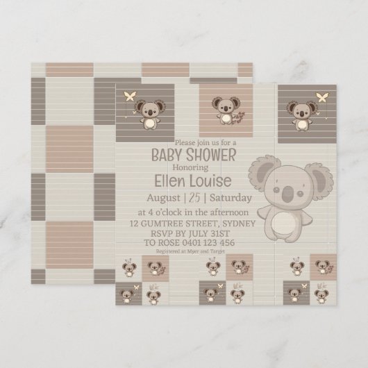 Little Koala Bliss Save The Date (Voorkant / Achterkant)