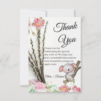 Little Koala Wedding Thank You Card for Guests All Bedankkaart