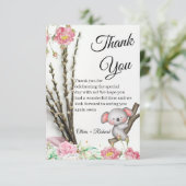 Little Koala Wedding Thank You Card for Guests All Bedankkaart (Staand voorkant)