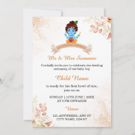 Little Krishna Annaprashan Invitation Kaart