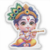 Little Krishna - Hindoegod sticker (Voorkant)