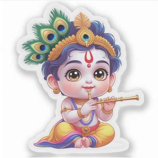 Little Krishna - Hindu God Sticker (Voorkant)