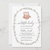 Little Lady Baby shower Invitation, Baby jurk Kaart (Voorkant)