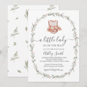 Little Lady Baby shower Invitation, Baby jurk Kaart (Voorkant / Achterkant)