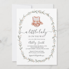 Little Lady Baby shower Invitation, Baby jurk Kaart