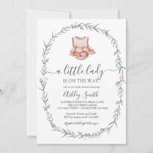 Little Lady Baby shower Invitation, Baby jurk Kaart