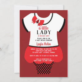 Little Lady Baby shower Invitation, lieveheersbees Kaart