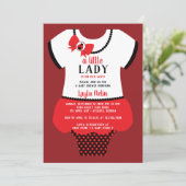 Little Lady Baby shower Invitation, lieveheersbees Kaart (Staand voorkant)