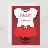 Little Lady Baby shower Invitation, lieveheersbees Kaart (Achterkant)