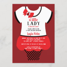 Little Lady Baby shower Invitation, lieveheersbees