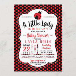 Little Lady Baby shower Invitation, lieveheersbees Kaart