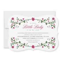 Little Lady Baby shower Invitation/Plum