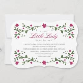 Little Lady Baby shower Invitation/Plum Kaart