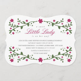 Little Lady Baby shower Invitation/Plum Kaart