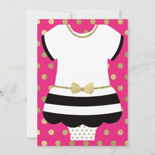 Little Lady Baby shower uitnodigen, faux glitter / Kaart (Achterkant)