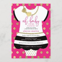 Little Lady Baby shower uitnodigen, faux glitter /