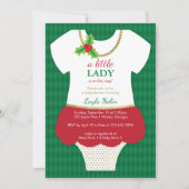 Little Lady Baby shower Uitnodiging, Kerst Kaart (Voorkant)