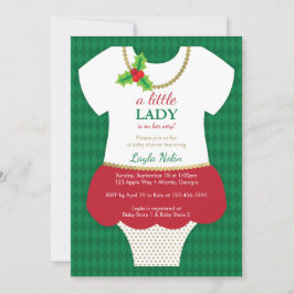 Little Lady Baby shower Uitnodiging, Kerst Kaart