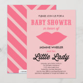 Little Lady Baby Shower-uitnodigingen Kaart (Voorkant / Achterkant)