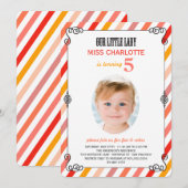  Little Lady Birthday Party Photo Invite Kaart (Voorkant / Achterkant)
