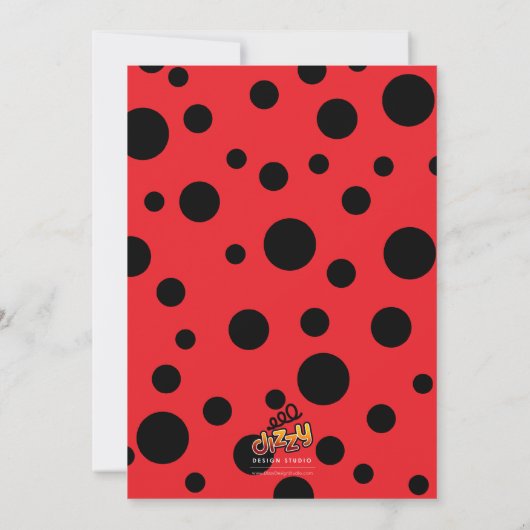 Little Lady Bug Birthday Uitnodiging (Achterkant)