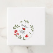 Little lady bug is onderweg meisje baby shower bedankjes labels (In situ)