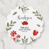 Little lady bug is onderweg meisje baby shower bedankjes labels (Voorkant)