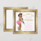 Little Lady Girls 3e verjaardagsfeestje Etnisch me Kaart (Voorkant / Achterkant)