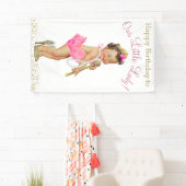 Little Lady High Heels Parels Meisjes Verjaardagsf Spandoek (Insitu)