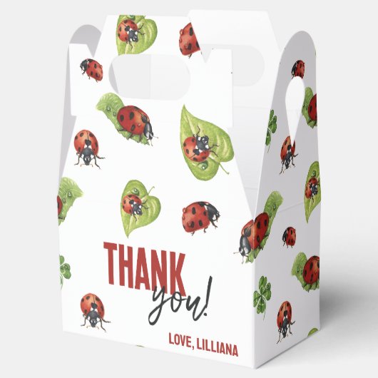 Little Lady Ladybug Birthday Party, elke leeftijd Bedankdoosjes (Geopend)