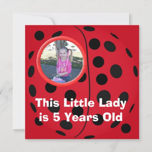 Little Lady Ladybug Birthday Party-uitnodigingen Kaart (Voorkant)