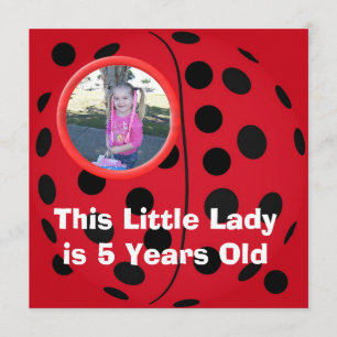 Little Lady Ladybug Birthday Party-uitnodigingen Kaart