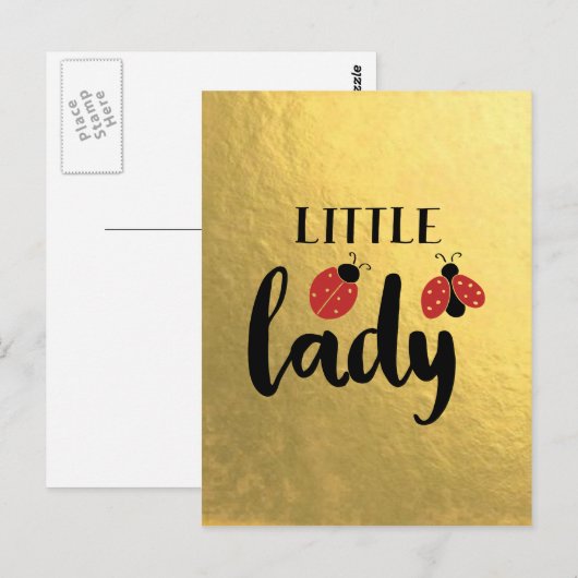 Little Lady Ladybug Briefkaart (Voorkant / Achterkant)