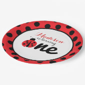 Little Lady Ladybug First Birthday Polka Dot Papieren Bordje (Gekanteld)