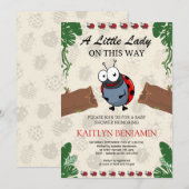 Little Lady Ladybug Girl Baby shower Invitation Kaart (Voorkant / Achterkant)