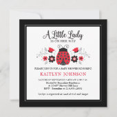 Little Lady Ladybug Girl Baby shower Invitation Kaart (Voorkant)