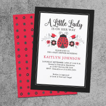 Little Lady Ladybug Girl Baby shower Invitation