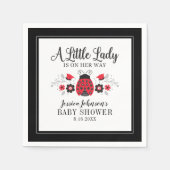 Little Lady Ladybug Girl Baby shower Invitation Servet (Voorkant)
