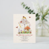 Little Lady Ladybug Mushroom Flowers Baby shower Kaart (Staand voorkant)