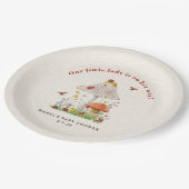 Little Lady Ladybug Mushroom Flowers Baby shower Papieren Bordje (Gekanteld)