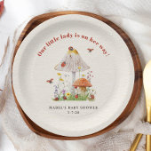 Little Lady Ladybug Mushroom Flowers Baby shower Papieren Bordje